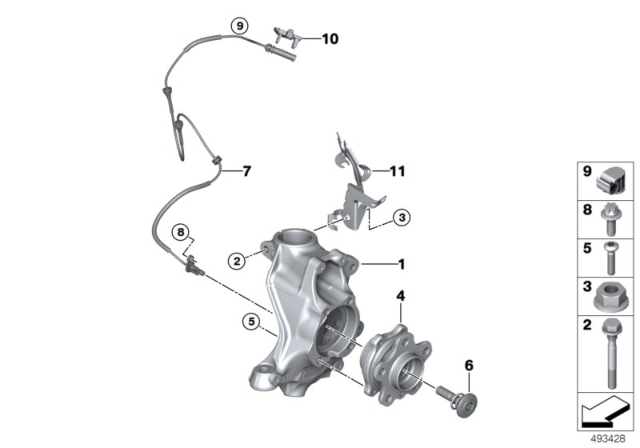 2020 BMW M340i xDrive Swivel/Wheel Bearing Front All-Wheel Drive Diagram