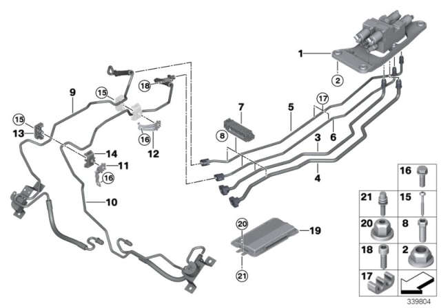 2015 BMW X5 Valve Block And Add-On Parts / Dyn.Drive Diagram