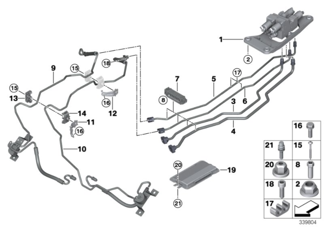 2018 BMW X5 Valve Block And Add-On Parts / Dyn.Drive Diagram