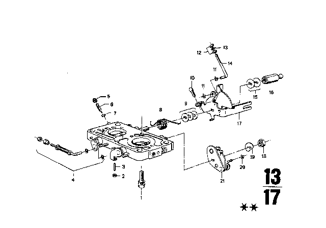 1969 BMW 2002 Carburetor Mounting Parts Diagram 12