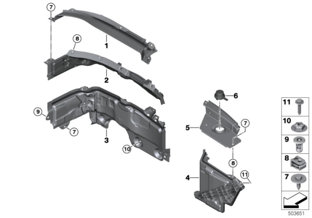 2020 BMW M235i xDrive Gran Coupe Mounting Parts, Engine Compartment Diagram