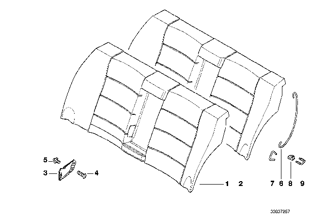 1996 BMW 318i Cover Backrest, Leather Diagram for 52208180579