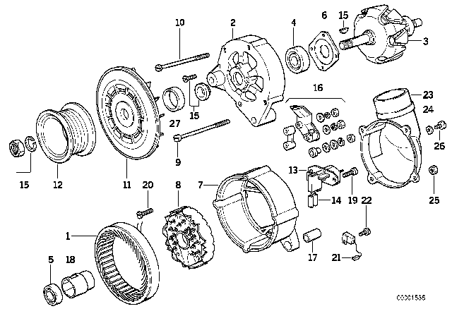 1993 BMW 325is Fan Wheel Diagram for 12311730496