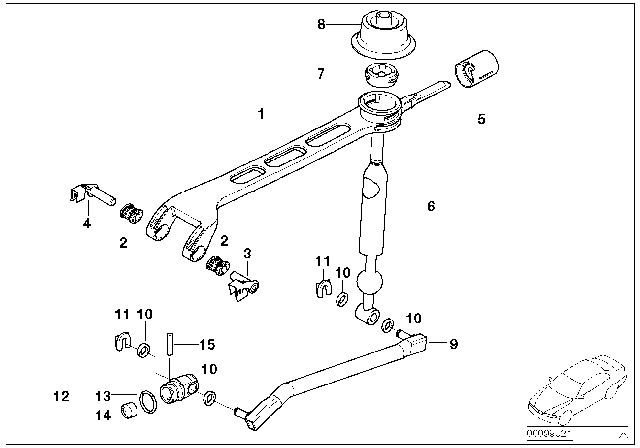 2001 BMW 330Ci Gearshift, Mechanical Transmission Diagram 2