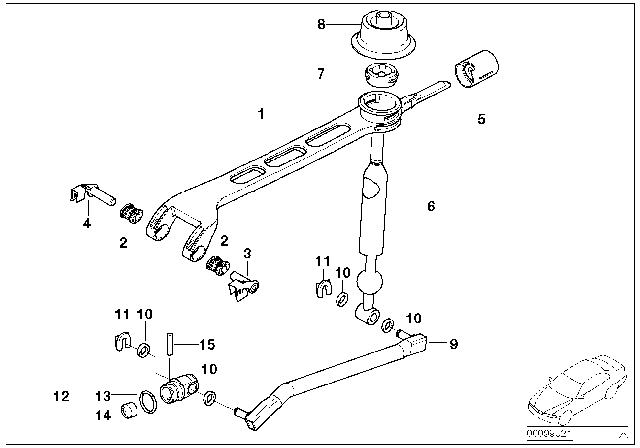 2005 BMW 330Ci Gearshift, Mechanical Transmission Diagram 2