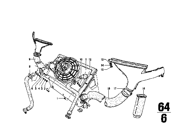 1976 BMW 2002 Water Hoses / Water Valve Diagram 3