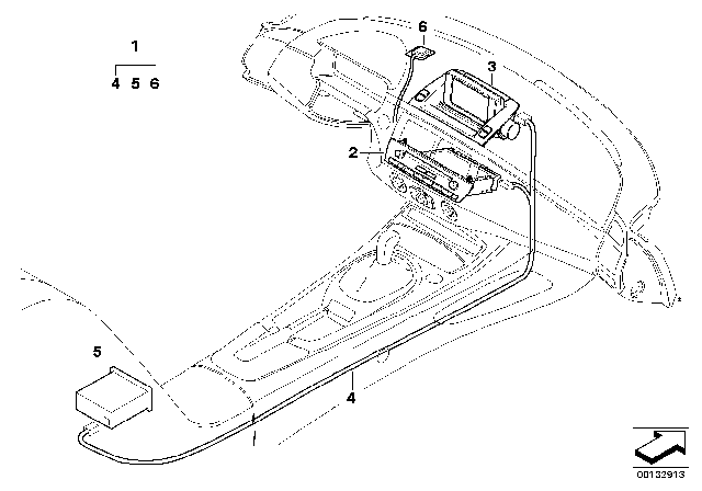 2005 BMW Z4 Retrofit Kit, Navigation With Monitor Diagram