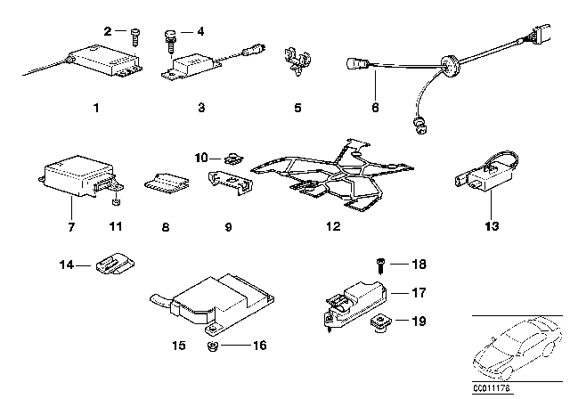 1994 BMW 325i Electric Parts, Airbag Diagram