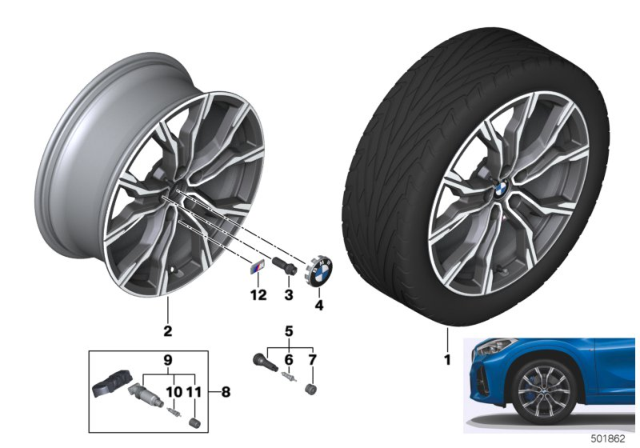 2018 BMW X1 DISK WHEEL, LIGHT ALLOY, IN Diagram for 36108092163