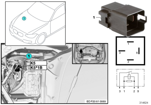 2020 BMW 440i Relay, Electric Fan Motor Diagram