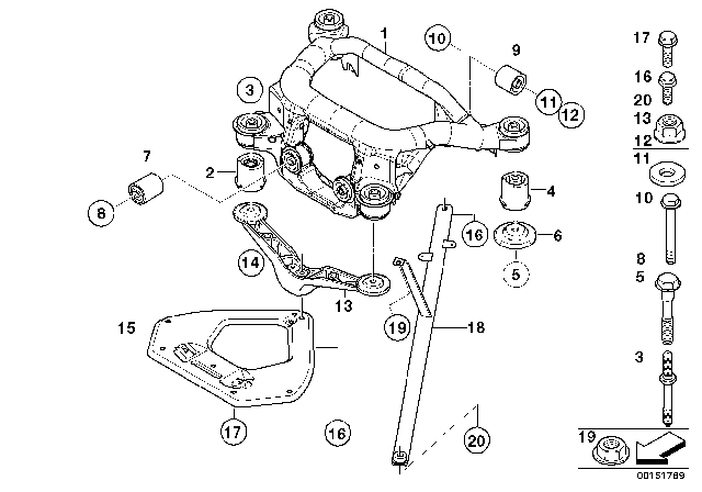 2008 BMW Z4 Rubber Mounting Front Diagram for 33176770788