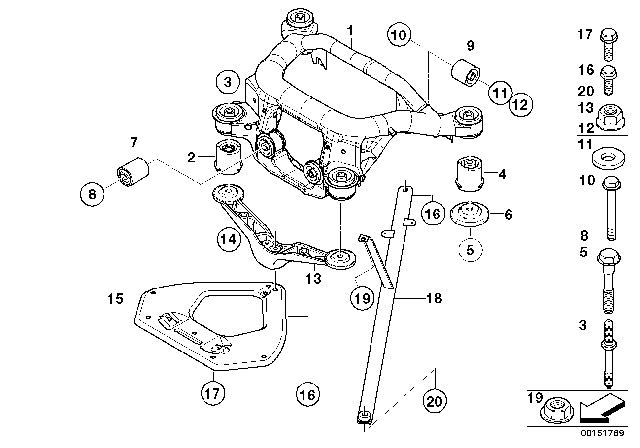 2008 BMW Z4 Rear Axle Carrier Diagram