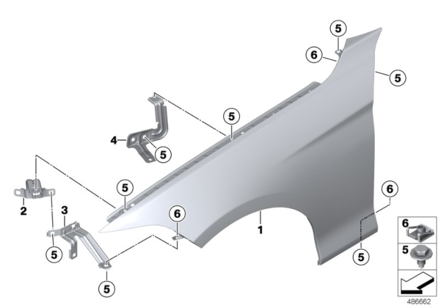 2018 BMW 440i Side Panel, Front Diagram