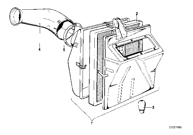 1982 BMW 320i Intake Silencer / Filter Cartridge Diagram 2