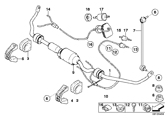 2004 BMW 745i Front Stabilizer Bar / Dynamic Drive Diagram