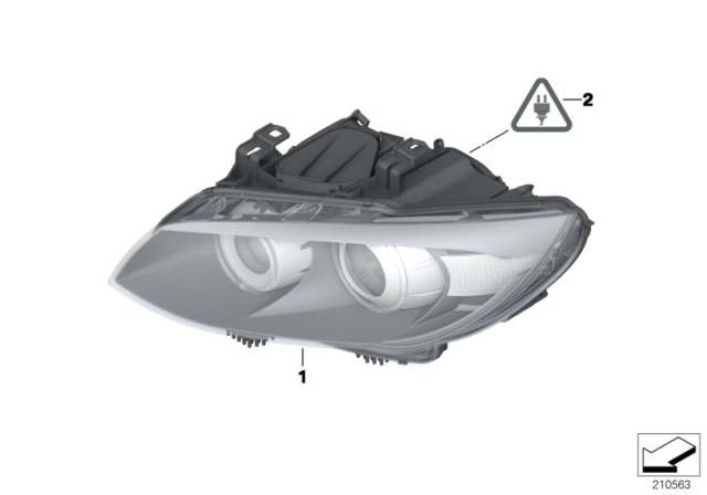 2011 BMW 335is Left Headlight Diagram for 63117273215