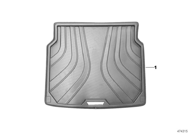 2016 BMW X6 Fitted Luggage Compartment Mat Diagram for 51472414589