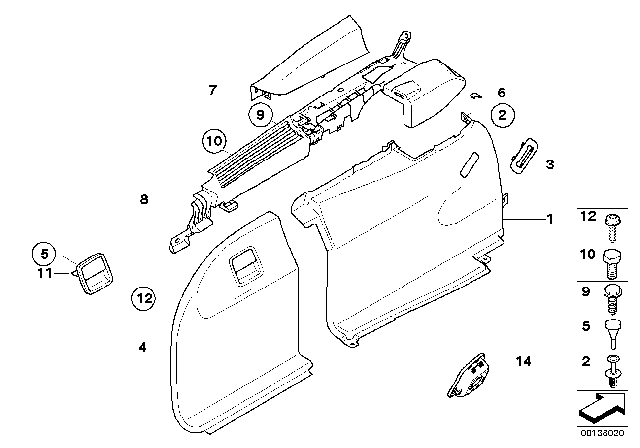 LEFT TRUNK TRIM Diagram for 51476977027