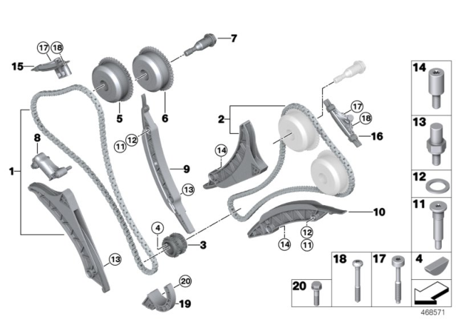 2020 BMW M8 Timing And Valve Train - Timing Chain Diagram