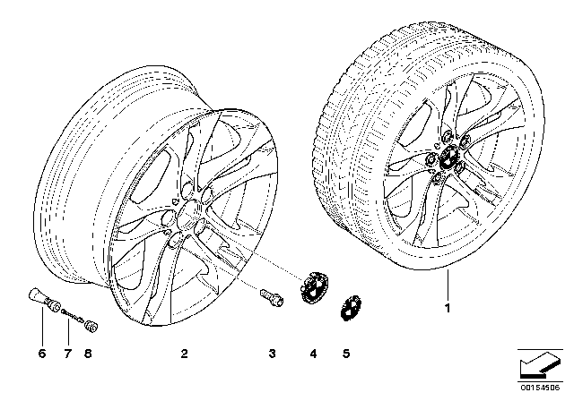 2008 BMW X3 BMW LA Wheel, Double Spoke Diagram 3