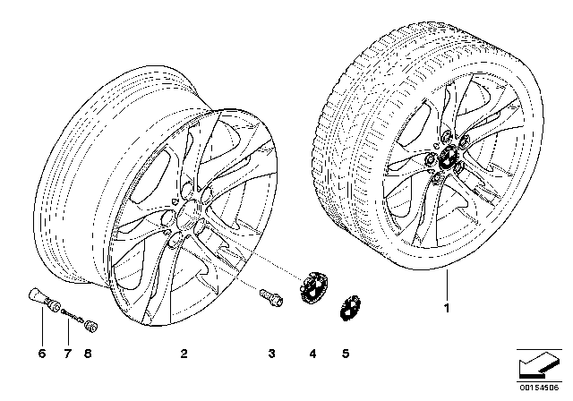 2005 BMW X3 BMW LA Wheel, Double Spoke Diagram 3