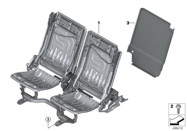 2019 BMW X5 Seat, Rear, Seat Frame Diagram 2