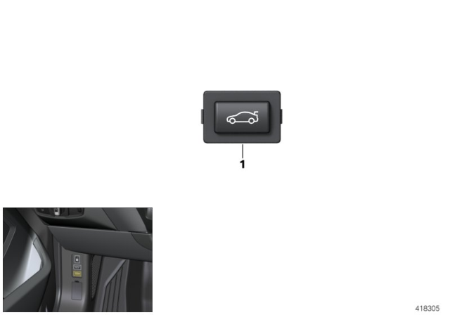 2014 BMW i3 Trunk Unlocking Switch Diagram