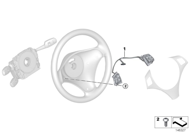 2008 BMW 328i Retrofit Multi-Functional Steering Wheel Diagram