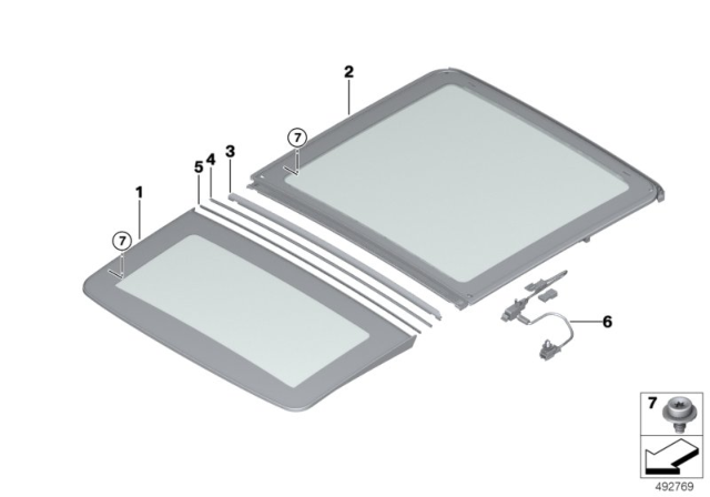 2019 BMW X7 GLASS COVER, REAR Diagram for 54109466708