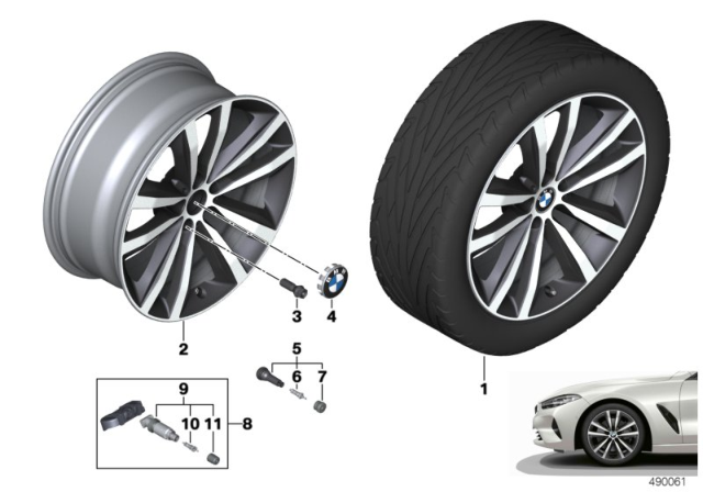 2020 BMW M850i xDrive BMW LA Wheel, Double Spoke Diagram 1
