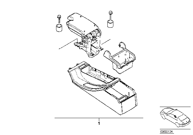 2001 BMW 325Ci Retrofit Kit, Armrest Front Diagram