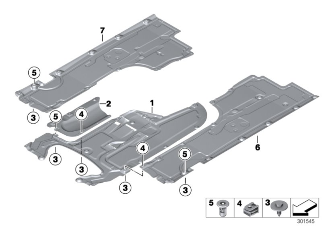 2015 BMW 740Ld xDrive Underbody Paneling Diagram 1