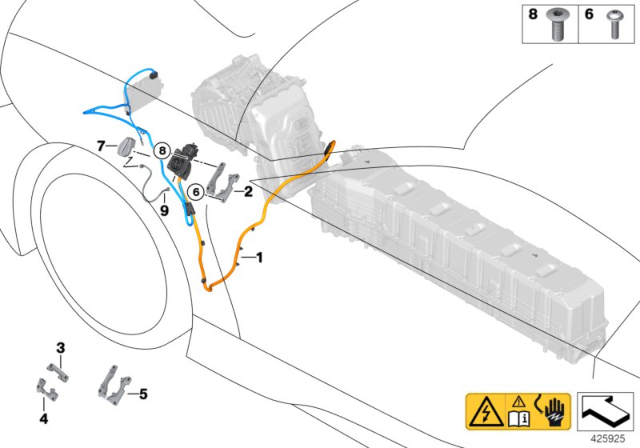 2015 BMW i8 Charging Socket With Charging Cable Diagram