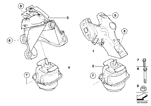 2007 BMW X5 Engine Mount Bracket Left Diagram for 22116772673