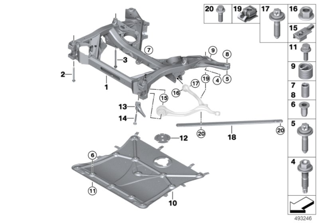 2020 BMW Z4 Front Axle Support Diagram