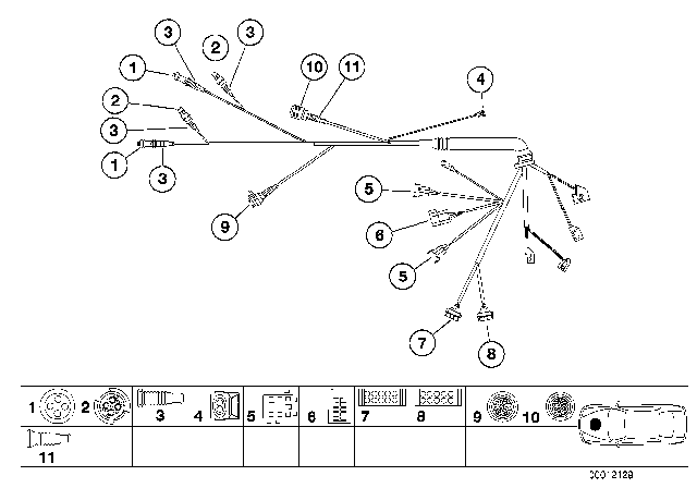 2000 BMW 323Ci Parts, Periphery Module Wiring Harness Diagram