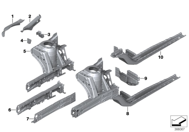 2019 BMW X1 Wheelhouse / Engine Support Diagram