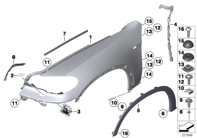 2013 BMW X5 Side Panel, Primed, Front Right Diagram for 51657222992