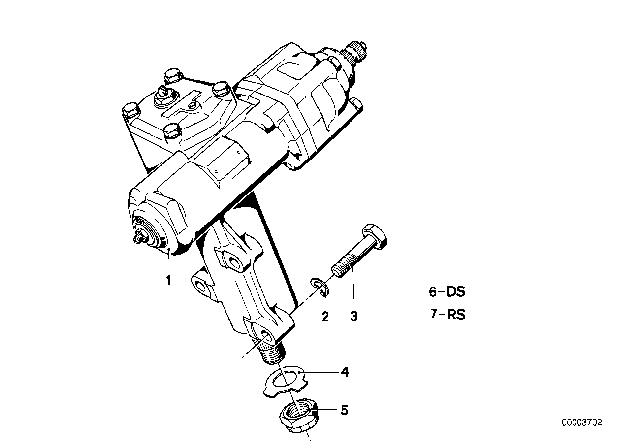 1979 BMW 528i At-Hydro Steering Box Diagram for 32131466153