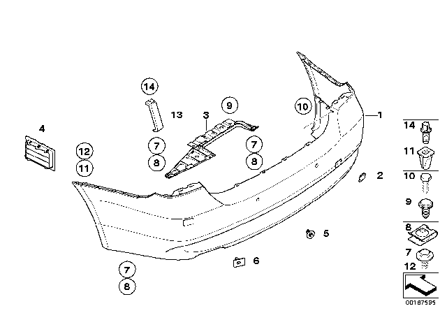 2012 BMW 328i Trim Panel, Rear Diagram