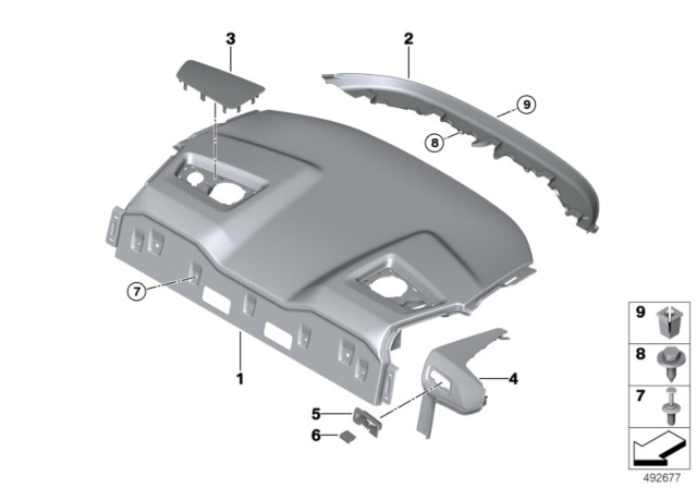 2020 BMW 840i Rear Window Shelf Diagram