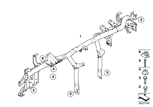 2009 BMW X3 Supporting Tube, Instrument Panel Diagram for 51453412480