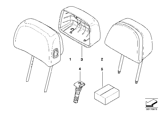 2007 BMW X3 Headrest Leather Diagram for 52103453906