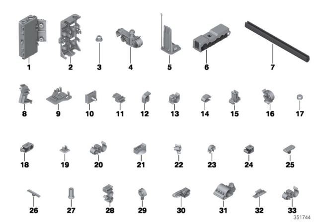 2015 BMW i8 Various Cable Holders Diagram 1