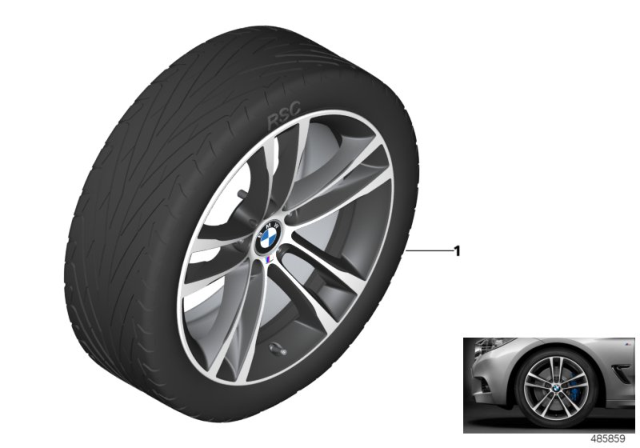 2018 BMW 330i GT xDrive BMW LA Wheel, M Double Spoke Diagram