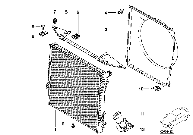 2002 BMW X5 Radiator / Frame Diagram