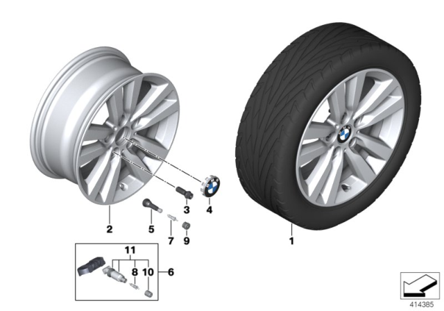 2015 BMW 228i BMW Light-Alloy Wheel, Star Spoke Diagram