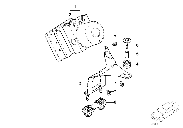 2005 BMW 325i ASC Hydro Unit / Control Unit / Support Diagram 2