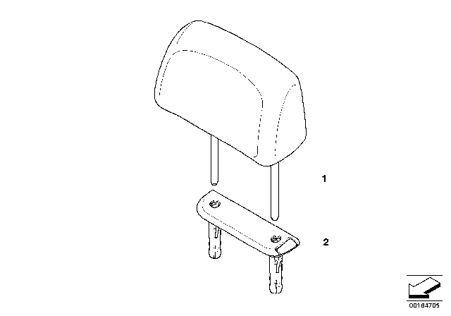 2008 BMW 128i Rear Seat Head Restraint Diagram