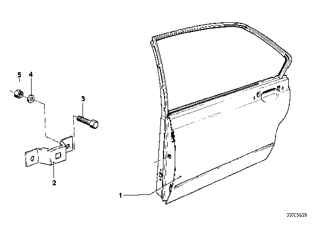 1979 BMW 733i Rear Door Diagram